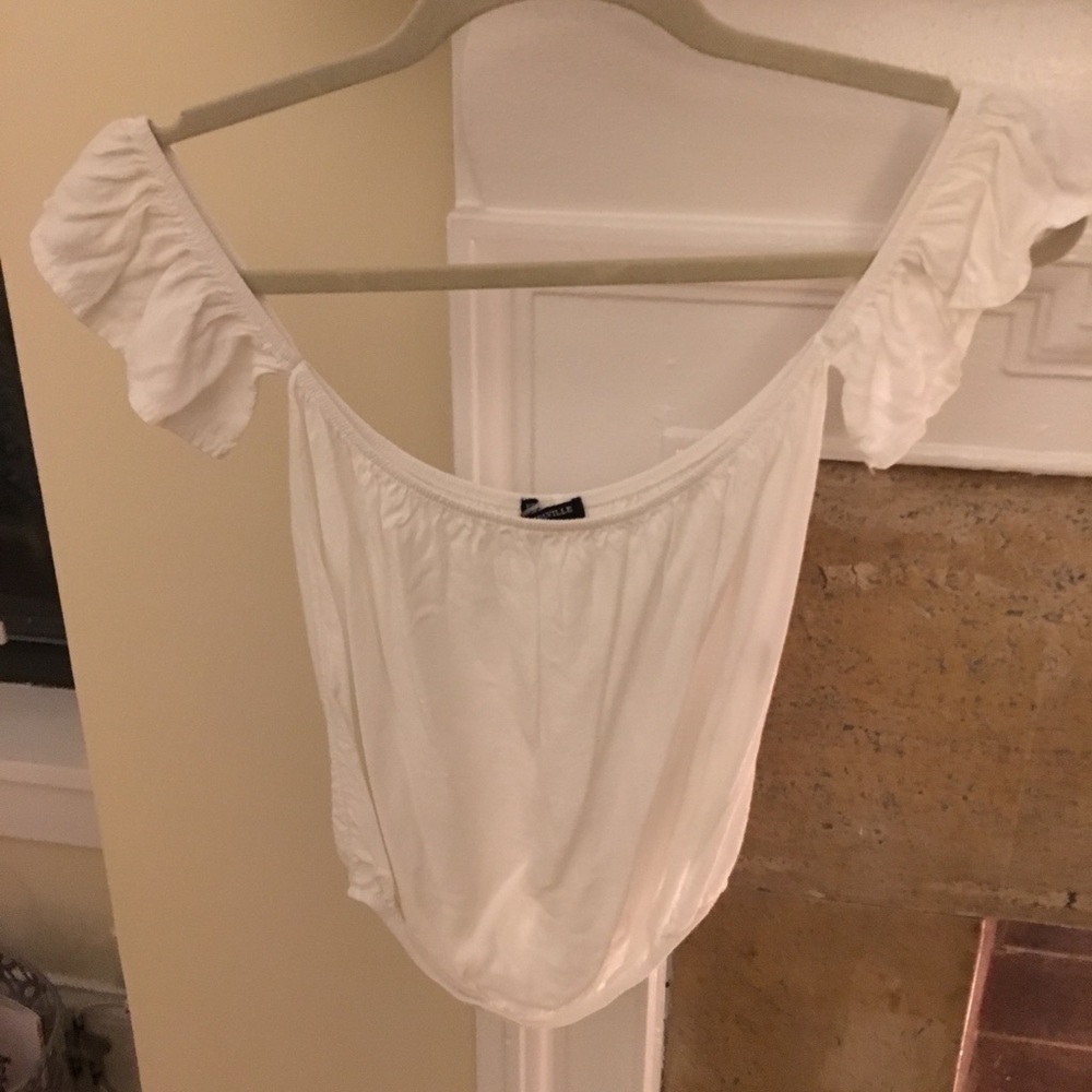 Brandy Melville off the shoulder white crop top